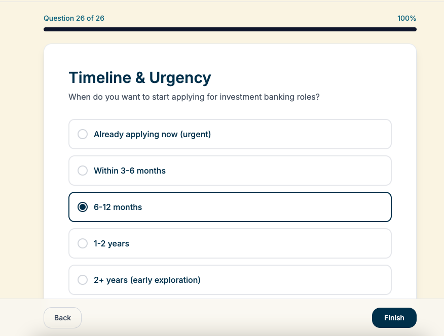 Assessment and career discovery interface
